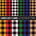 Multicolor Lumberjack Flannel Shirt Plaid Vector Patterns