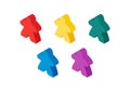 Multicolor meeple isometric vector illustration Royalty Free Stock Photo