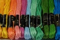 Multicolor mercerised cotton threads for embroidery