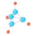 Multicolor molecule icon, isometric 3d style