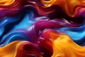 Multicolor neon fluid texture, colorfull splash paint, liquid. Abstract colored bright background with multicolor fluid paint