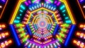 Multicolor Neon Trippy Psychedelic Smile Face Tunnel 3D Vibrant Background Infinite Patterns Futuristic Mandala