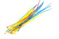 The Multicolor Nylon Cable Ties on white background. isolated