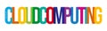 Multicolor overlapping text spelling CLOUD COMPUTING for technology services and digital innovation promotions Royalty Free Stock Photo