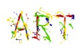 Multicolor paint painted word art Royalty Free Stock Photo