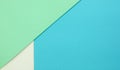 Multicolor paper background of treny mint, blue and white colors