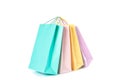 Multicolor paper bags isolated