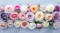 Multicolor pastel roses for bridal arrangement