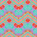 Multicolor pattern with ornamental zigzag lines