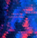 Multicolor pink, blue polygonal illustration, which consist of triangles. Geometric background in Origami style with