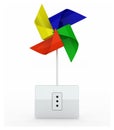Multicolor pinwheel over energy plug