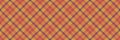 Multicolor plaid textile check, fluffy seamless pattern texture. Garment background fabric vector tartan in red and amber colors