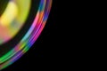 Multicolor psychedelic alien planet, with spectrum reflection, like from lens on dark background. Close-up soap bubble