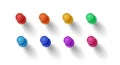 Multicolor pushpins realistic vector illustration set Royalty Free Stock Photo