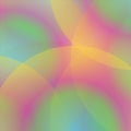 Multicolor rainbow gradient banner. Holographic dynamic circles background. Graphic template for brochure, banner, wallpaper, Royalty Free Stock Photo