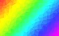 Multicolor rainbow low poly background. Abstract random vector background from triangles. Polygonal texture