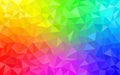 Multicolor rainbow low poly background. Abstract random vector background from triangles. Polygonal texture