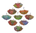 Multicolor Rajasthani Embroidery Umbrella for Decoration. Set of multicolor parasols.