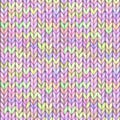 Multicolor realistic knitted seamless pattern. Watercolor hand paint cozy warm knit texture