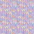 Multicolor realistic knitted seamless pattern. Watercolor hand paint cozy warm knit texture