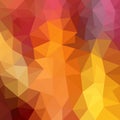 Multicolor red, yellow, orange polygonal illustration, which consist of triangles. Geometric background in Origami style Royalty Free Stock Photo