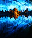 Multicolor Reed Flute cave in Guilin, Guangxi province of China Royalty Free Stock Photo
