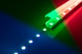 multicolor rgb led light strip in aluminum channel diffuser Royalty Free Stock Photo