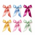 Multicolor ribbon on white background for breast cancer awareness