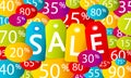 Multicolor sale background Royalty Free Stock Photo