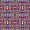 Multicolor Seamless abstract festive vivid pattern. Tiled ethnic pattern. Geometric mosaic. Great for tapestry, carpet, blanket,