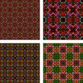 Multicolor seamless mosaic background set Royalty Free Stock Photo