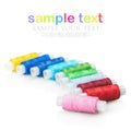 Multicolor sewing thread isolated on white background Royalty Free Stock Photo