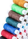 Multicolor sewing thread isolated on white background Royalty Free Stock Photo