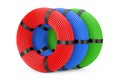 Multicolor Skein Network Plastic Cables. 3d Rendering