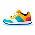 Multicolor Sneakers Icon - Dynamic Geometric Shoe Illustration Royalty Free Stock Photo