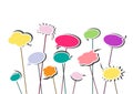 Multicolor speech bubbles isolated on the white background, horizontal vector Royalty Free Stock Photo