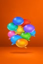Multicolor speech bubbles on orange vertical background Royalty Free Stock Photo