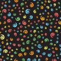 Multicolor spiral pattern. Seamless vector vortex background