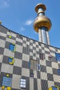 Multicolor Spitelau incinerator and tower in Vienna city center. Austria Royalty Free Stock Photo