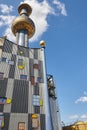 Multicolor Spitelau incinerator and tower in Vienna city. Austria Royalty Free Stock Photo