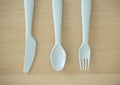 Plastic spoon and fork, bright color Royalty Free Stock Photo