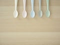 Plastic spoon and fork, bright color Royalty Free Stock Photo