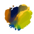 Multicolor spot of acrylic paint , isolated on a white background. Hand-drawn illustration