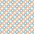 Multicolor Square dashed frame Vector seamless pattern. Modern stylish texture. Repeating geometric tiles with dotted rhombus. Royalty Free Stock Photo