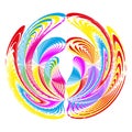 Multicolor swirl collection. Rainbow spiral vector. Vibrant rotation patterns. Dynamic whirl graphics. Royalty Free Stock Photo