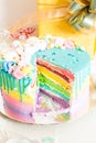 Multicolor tasty birthday cake