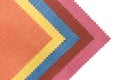 Multicolor tone of fabric sample on white Royalty Free Stock Photo