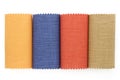 Multicolor tone of fabric sample on white Royalty Free Stock Photo