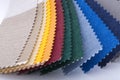 Multicolor tone of fabric sample on white background Royalty Free Stock Photo