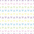 Multicolor tribal triangle geometric vector seamless pattern